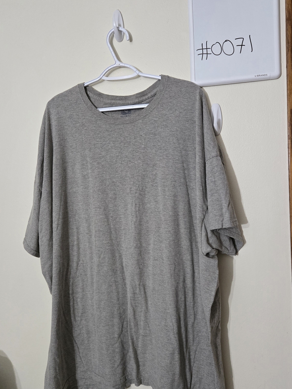 Fruit of the Loom 4XL Men's Crew Neck T-Shirt - Gray